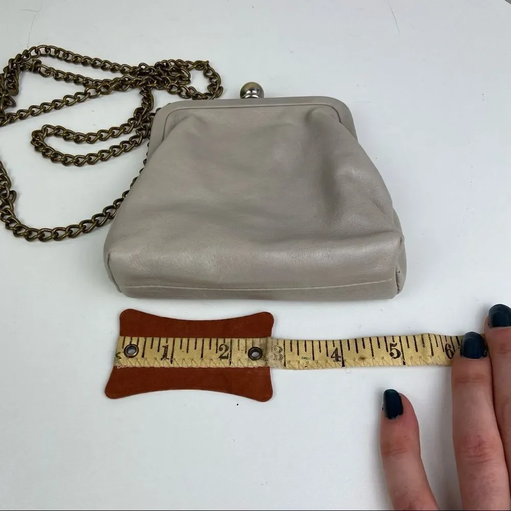 Vintage Hobo The Original Mini Ecru/Beige Leather Handbag with Chain